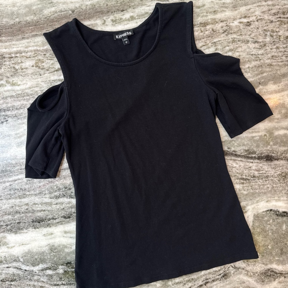 Express Black Cold Shoulder Top Women’s Size Small